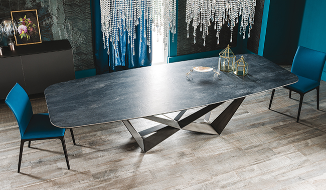 Cattelan Skorpio Ceramic Dining Table Rectangular Rounded